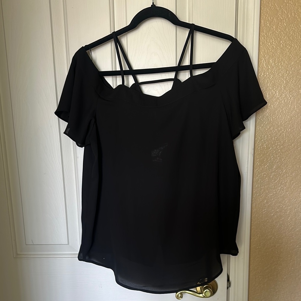 Express Black Backless Buttoned Blouse - image 5
